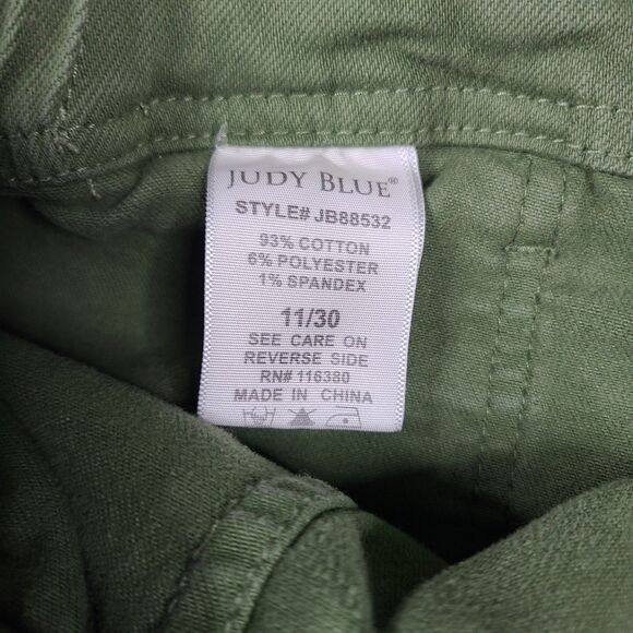 Judy Blue Pants Women 11/30 Green Garment Dyed Pockets Drawstring - Picture 11 of 15